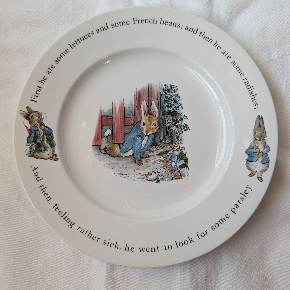 Wedgwood Peter Rabbit Beatrix Potter First He Ate Salad Plate Discontinued